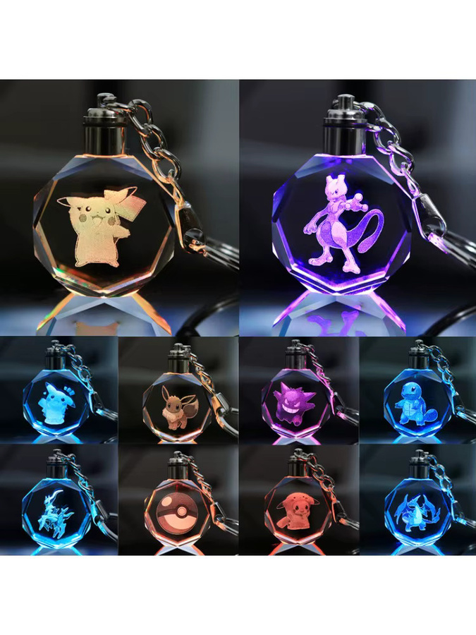 Bandai Pokemon Pikachu Actionfiguren, Kristall-Lampe Schlüsselanhänger - Bild 3