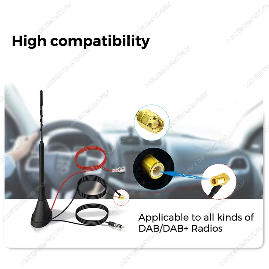 AUTOSHARK 3-in-1 Dachantenne für DAB+, AM und FM in Schwarz mit 5 m Kabel und 29 cm Länge - Bild 4