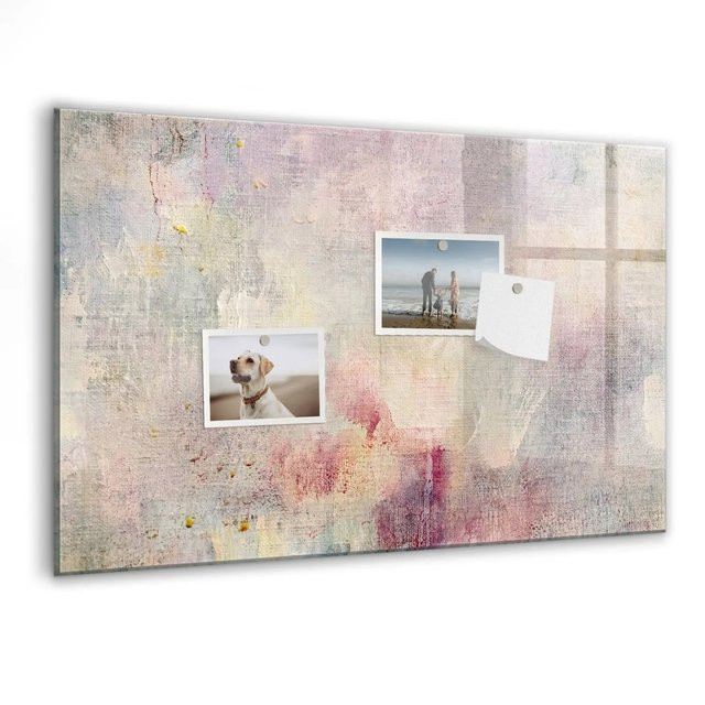 Tulup Magnetisches Glassboard mit abstrakter Malerei in Schwarz und Multicolour, B: 60 cm, H: 40 cm - Bild 1