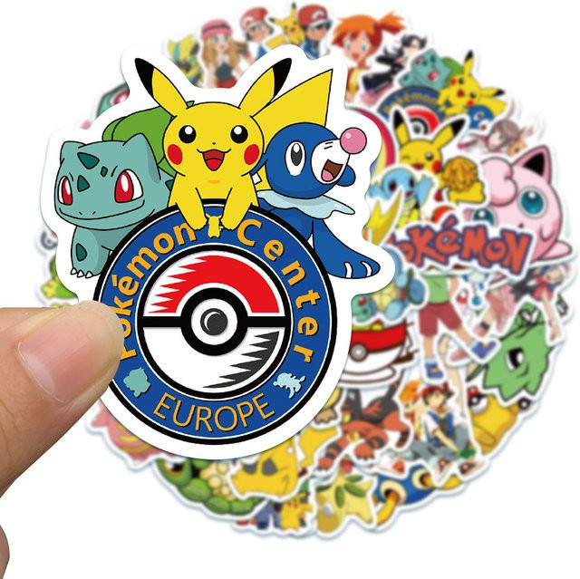 TAKARA TOMY Pokémon Aufkleber, Pikachu, Bunt, 10-teiliges Set - Bild 1