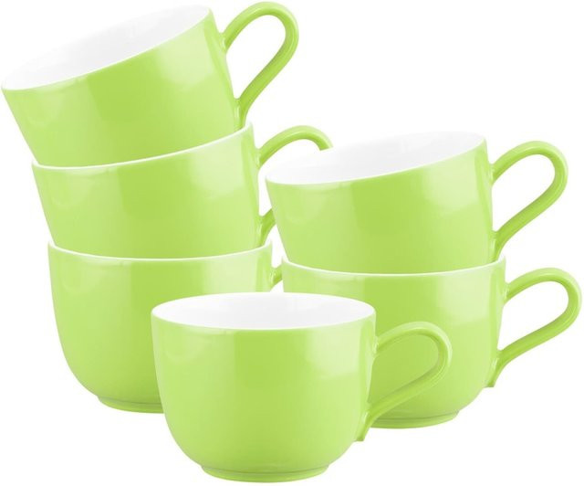 Seltmann Weiden Kaffeetassen Liberty Pure Colors Grün 6er Set 260 ml - Bild 1