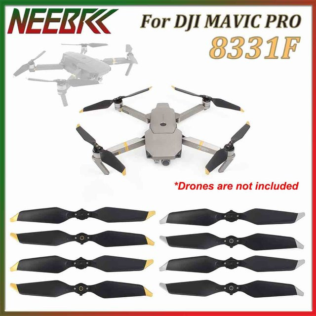 DJI Mavic Pro Ersatzpropeller Set 8331F in Schwarz und Gold, 4 oder 8 Stück geräuscharme CW/CCW Flügelteile für dein Drohnen-Zubehör - Bild 1