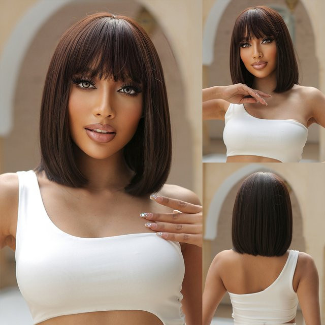 HAIRCUBE Perücke, kurzer Bob, schwarz, Synthetik, Damen - Bild 1
