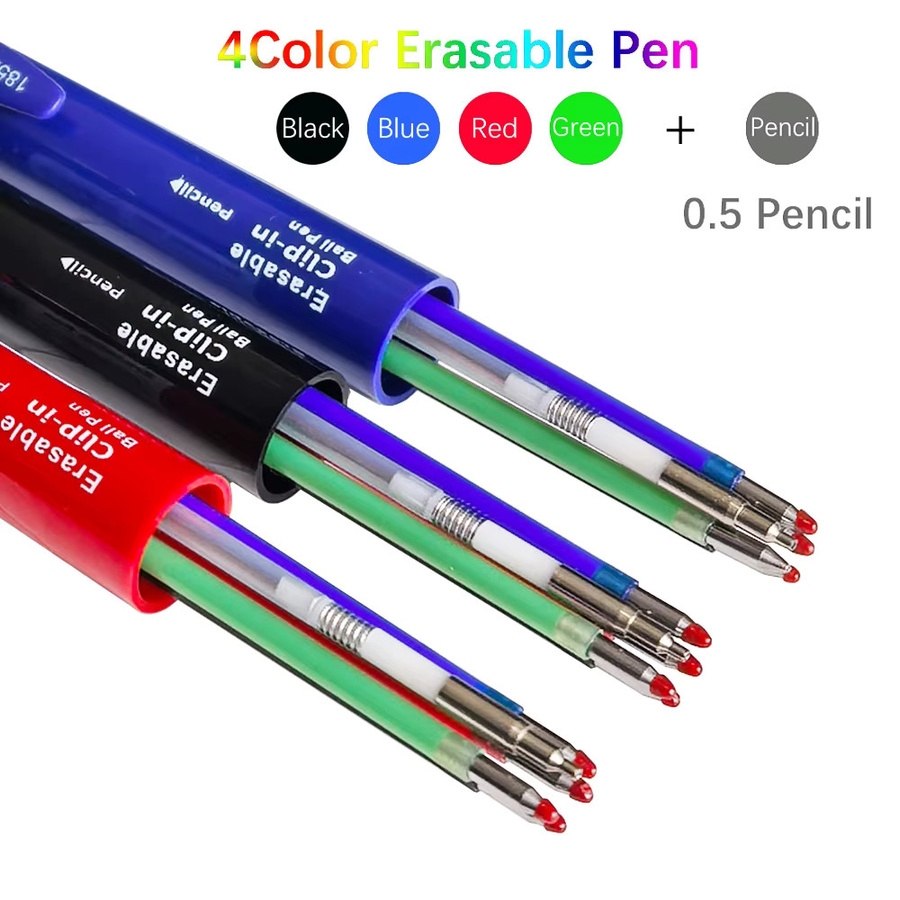 MROOFUL 5-in-1 löschbare Gelstifte in Mehrfarben mit austauschbaren Minen 0,7 mm und automatischem Bleistift 0,5 mm - Bild 6