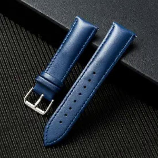 Foucsontop Uhrenarmband Leder, blau, 19 mm, Unisex - Bild 1