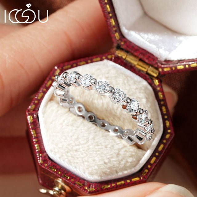 IOGOU Ring Moissanit, Silber, Damen, 3 mm - Bild 1