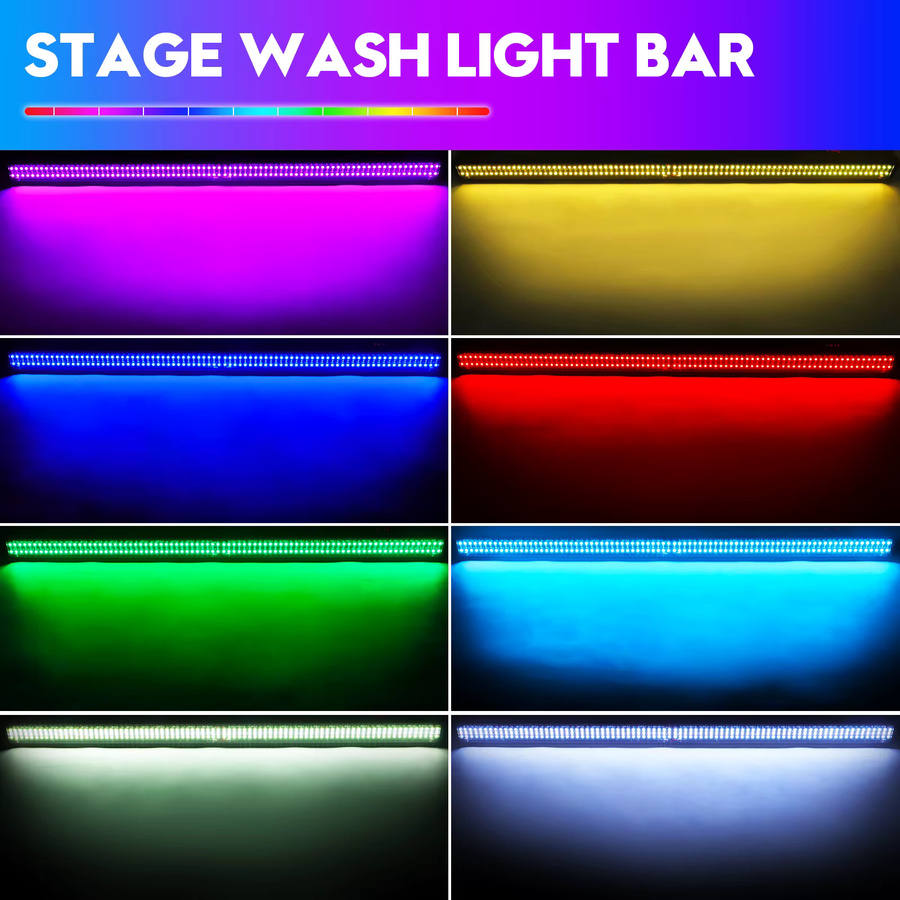 Yiflamefly RGB Wandfluter-Lichtleiste mit 336 LEDs und 80W, DMX Bühnenlicht Stroboskop in Schwarz - Bild 2