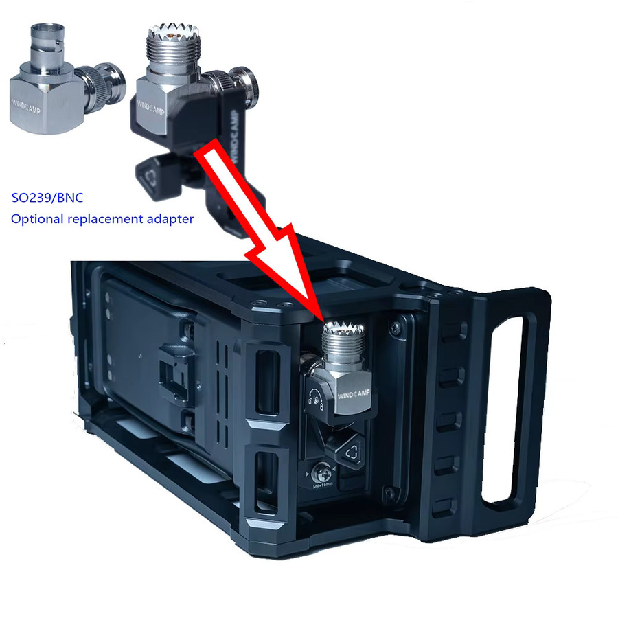 WINDCAMP Adapter kompatibel mit RC-2 für IC-705 mit BNC und SO239 in Silber - Bild 2