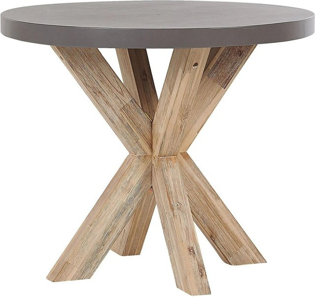 Beliani Gartentisch OLBIA in Grau mit Akazienholz, Industrial Design, B/T/H: 90 x 90 x 76 cm - Bild 1