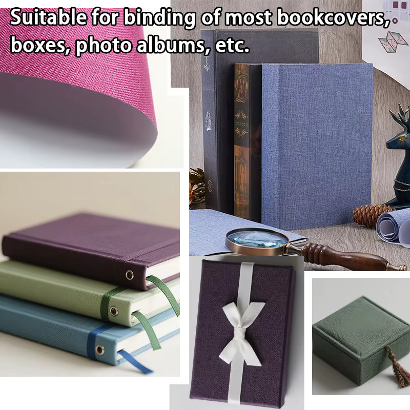 Lila Leinenstoff für Buchbindung und Bastelarbeiten mit Papierrückseite, B: 30 cm, L: 300 cm - Bild 3