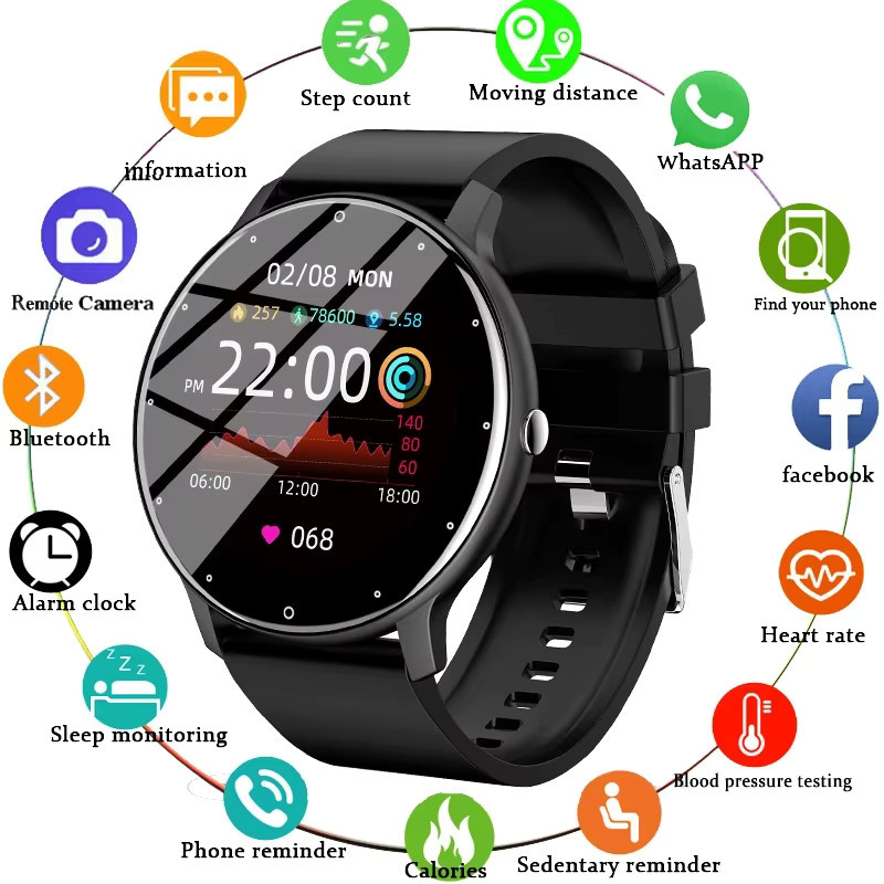 LIGE Smartwatch, Schwarz, Silikon, Herren - Bild 2