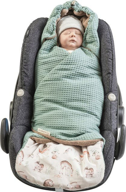 Ullenboom Einschlagdecke aus Waffelpiqué für Babys, wattiert mit 2.5 TOG, mehrfarbig mit geometrischem Muster - Bild 1