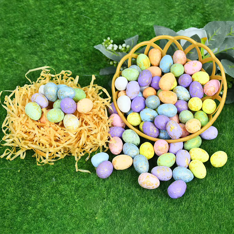 50 Stück Mini Ostereier aus Schaumstoff in Bunt von ZQNYCY als Dekoration und Geschenk für Kinder - Bild 2