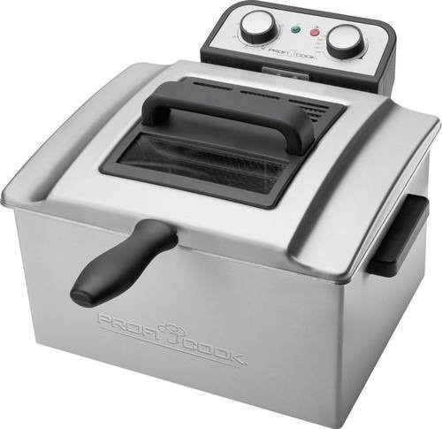 Proficook Doppel Kaltzonen Fritteuse PC-FR1038 in Silber mit 3000W und Timerfunktion - Bild 1