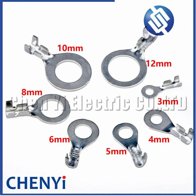 50 Stück yuyi Ringösen Augen Kabelschuh Set aus verzinktem Messing in Silber für M3 bis M12 Crimpklemmen O Typ Nasenstifte - Bild 1