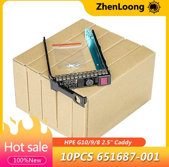 10 Stück HP HDD Tray Caddy 2.5 Zoll für SAS und SATA, Farbe Schwarz, kompatibel mit DL380 G8 G9 G10 und DL360p, Ersatzteil 651697-001 651687 - Bild 1