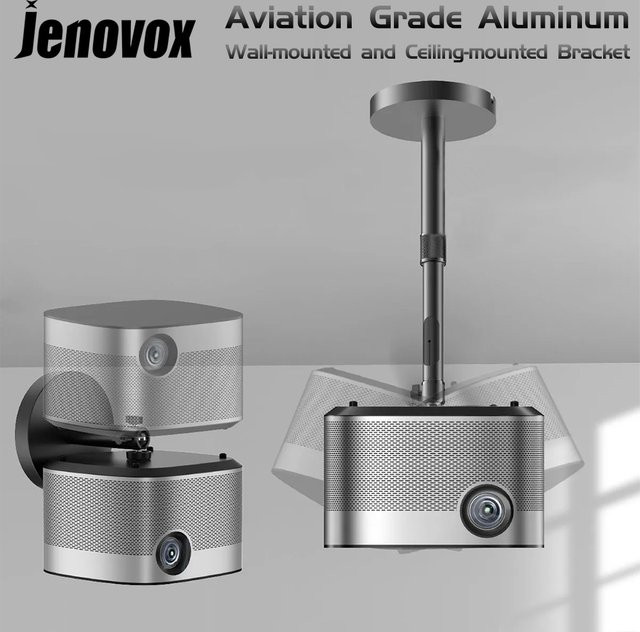 Touyinger Jenovox Wandhalterung für Projektor-Zubehör Schwarz, verstellbar für XGIMI, JMGO, Vidda C1S und Formovie X5 - Bild 1