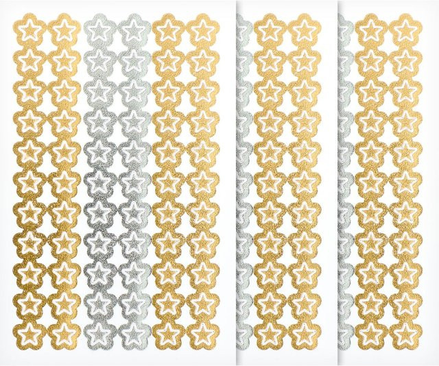 Rico Design Mini Foliensticker Sterne in Gold und Silber - Bild 1