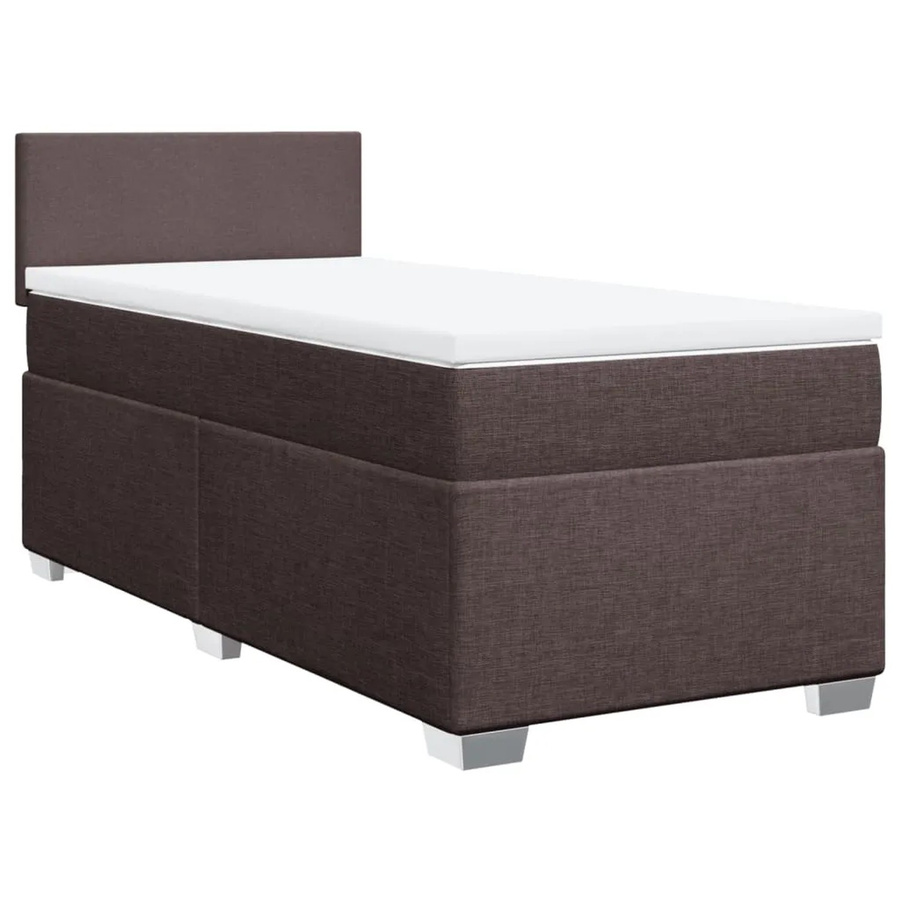 vidaXL Boxspringbett mit Matratze Dunkelbraun B/T/H: 100 x 200 x 100,5 cm - Bild 2
