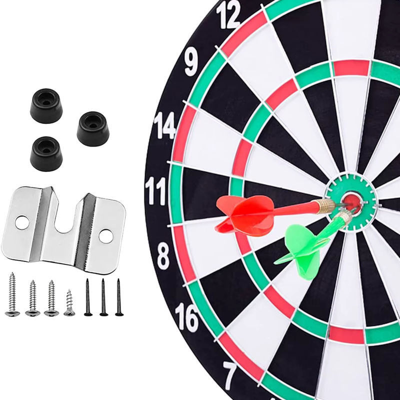 Toorise Dart Board Halterung Set, 10er Pack U-förmige Wandmontage in Silber mit 3 Pads - Bild 3