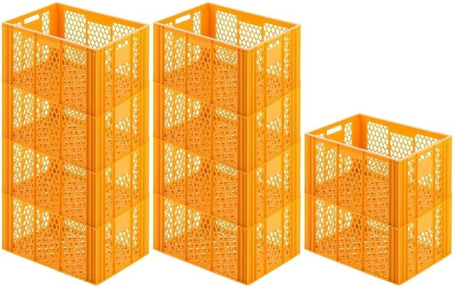 CHEFGASTRO SparSet 10 Eurobehälter Bäcker- und Konditorenkasten, Gelb-Orange, H x B x T: 34,9 x 40 x 60 cm, 70 Liter - Bild 1