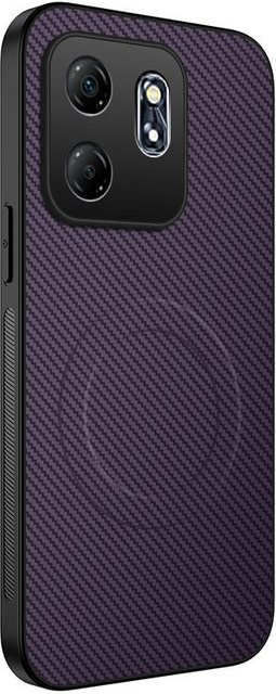 Matte magnetische kabellose Ladehülle für OPPO Reno 15F 15FS 5G in Schwarz mit Carbonfaser-Design und stoßfestem PC+TPU Schutz - Bild 1