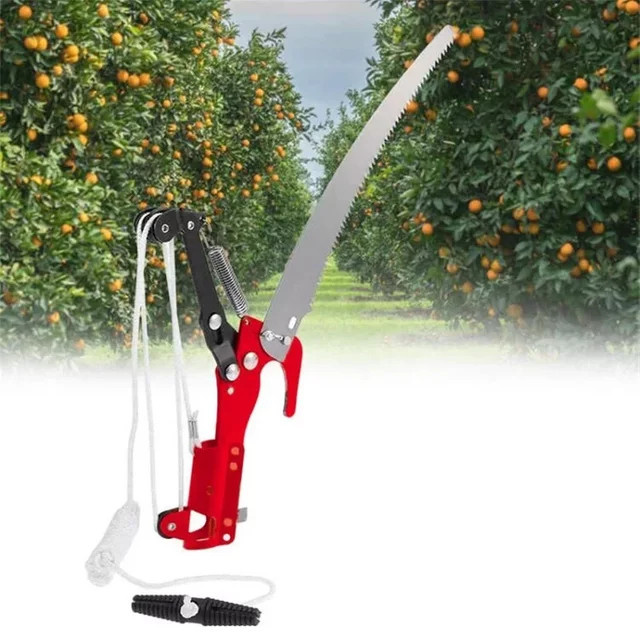 2-in-1 Astschere und Säge mit drei Riemenscheiben für die Gartenarbeit und Obsternte ohne Stange - Bild 1