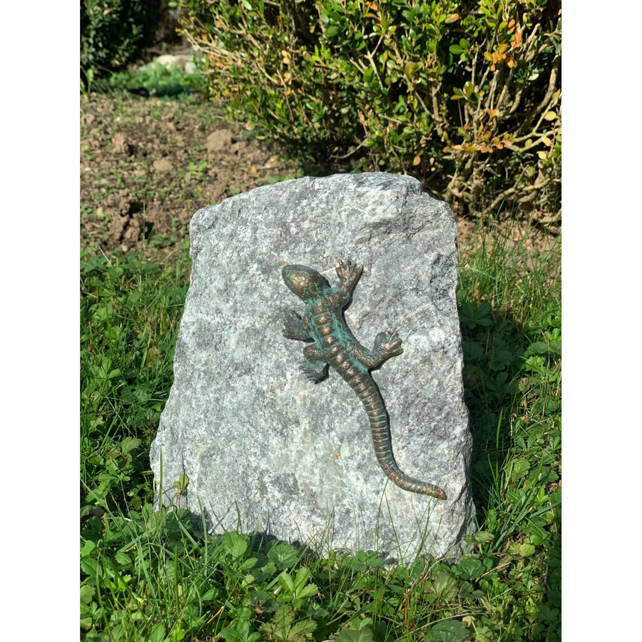 Rottenecker Bronze-Skulptur Eidechse auf Granit - Bild 2