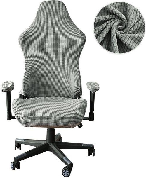 Nurb Gaming-Sessel-Sitzbezug aus elastischem Stretch-Material in Silber/Grau für E-Sport- und Bürostühle - Bild 1