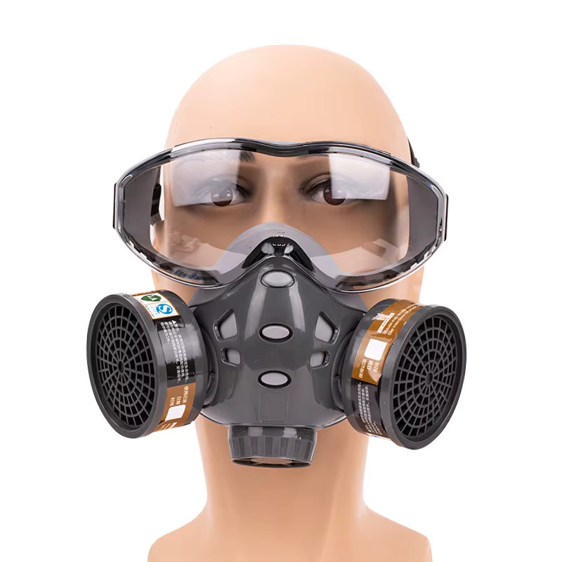 Vollgesichts-Atemschutzmaske mit Sicherheitsglas und Filter zum Schutz vor Sprühfarbe, Pestiziden und Formaldehyd - Bild 2