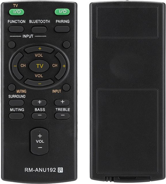Sony Ersatz-Fernbedienung RM ANU192 für Soundbar SACT60BT HTCT60BT SSWCT60 in Schwarz - Bild 1