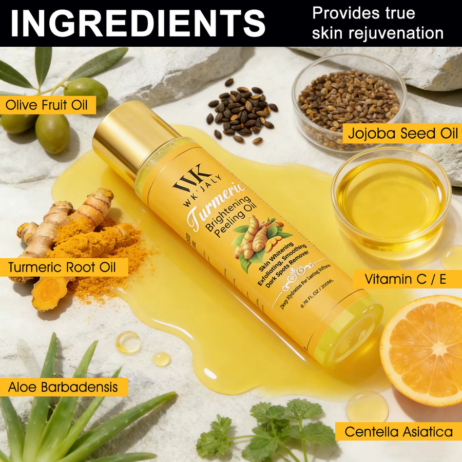 WK JALY Gelbes Peeling-Öl mit Kurkuma, 200 ml, für Gesicht und Körper - Bild 3