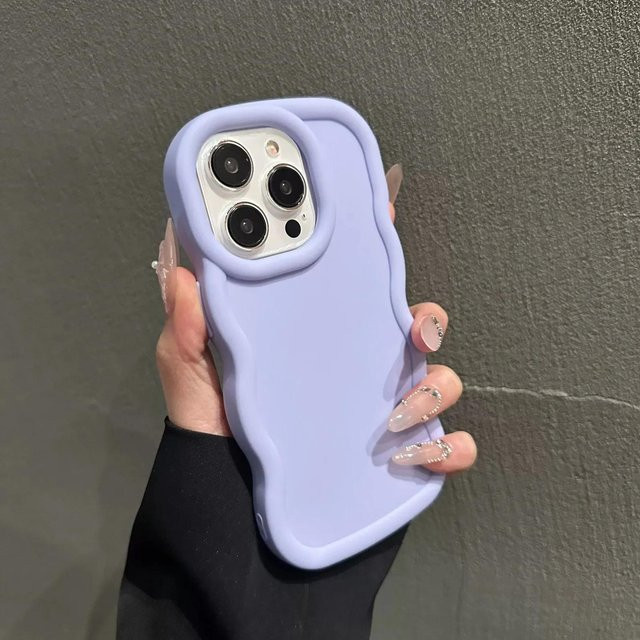 Tuiying002 Wellenform iPhone Schutzhülle Stoßfest Ästhetisches Design in Violett für iPhone 16 Plus und weitere Modelle - Bild 1
