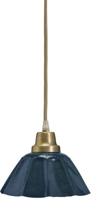 PR Home Ester Kleine Pendelleuchte in Blau aus Messing im Vintage-Stil mit E27 Fassung - Bild 1