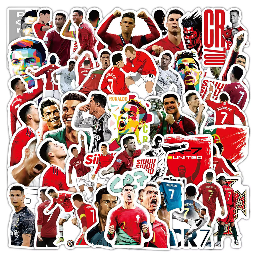 FANLU CR7 Aufkleber, Cartoon Fußball Sport Graffiti, 10-60 Stück Set - Bild 3