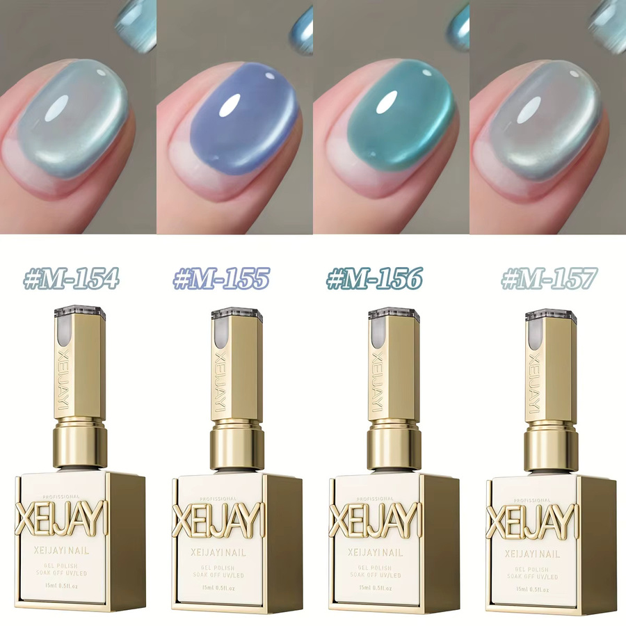 XEIJAYI Nagellack-Set, Schimmerndes Gletscher-Soda-Gel, Blau-Grün - Bild 2