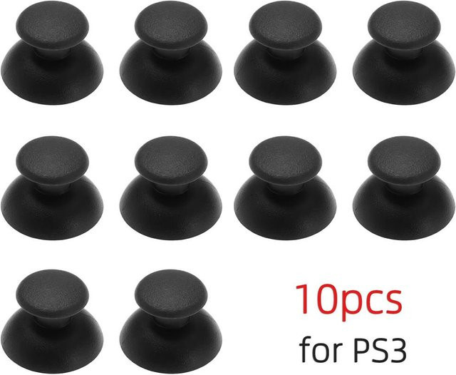 10 Stück Ersatz-Analog-Thumbsticks in Schwarz für Sony PlayStation und Xbox Controller als Joystick-Kappen Reparaturset - Bild 1