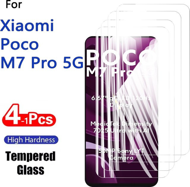 Xiaomi Poco M7 Pro 5G Panzerglas Displayschutz aus gehärtetem Glas mit 9H Härtegrad in Transparent - Bild 1