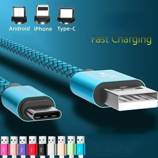 USB-C Schnellladekabel in Blau für iPhone, Android, Samsung, Huawei und Redmi, Länge: 0,25 m - Bild 1