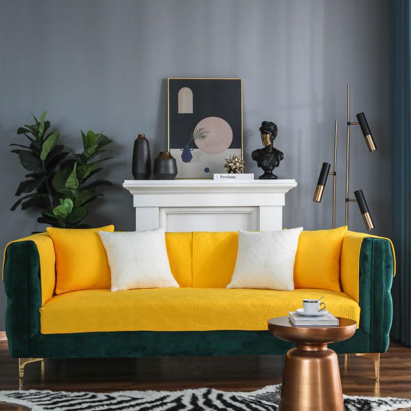 Super Six Sofakissenbezug aus gesteppter Baumwolle und Leder, doppelseitig, modern und schlicht, B/T/H: 70 x 70 x 0 cm - Bild 3