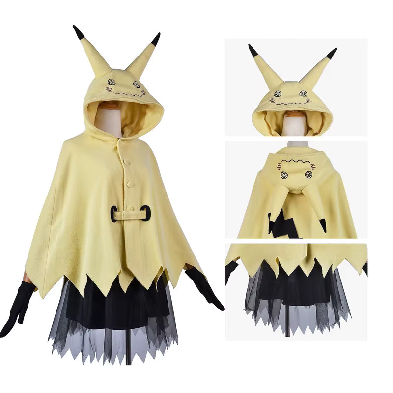 Potdemiel Pokémon Mimikyu Cosplay Kostüm, Umhang Anzug, für Erwachsene - Bild 2