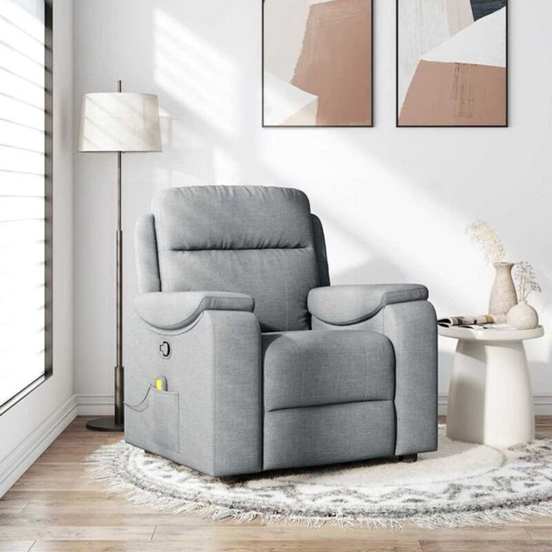 Massagesessel Fernsehsessel von vidaxl in Grau aus Stoff im modernen Design - Bild 1