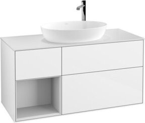 V&B Finion Waschtischunterschrank mit Wandbeleuchtung in Weiß lackiert, Breite: 120 cm, Tiefe: 50,1 cm, Höhe: 50,1 cm - Bild 1