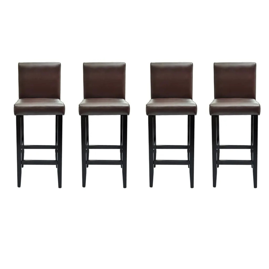 Set aus 4 vidaXL Barhockern in Dunkelbraun aus Kunstleder im klassischen-eleganten Design - Bild 2