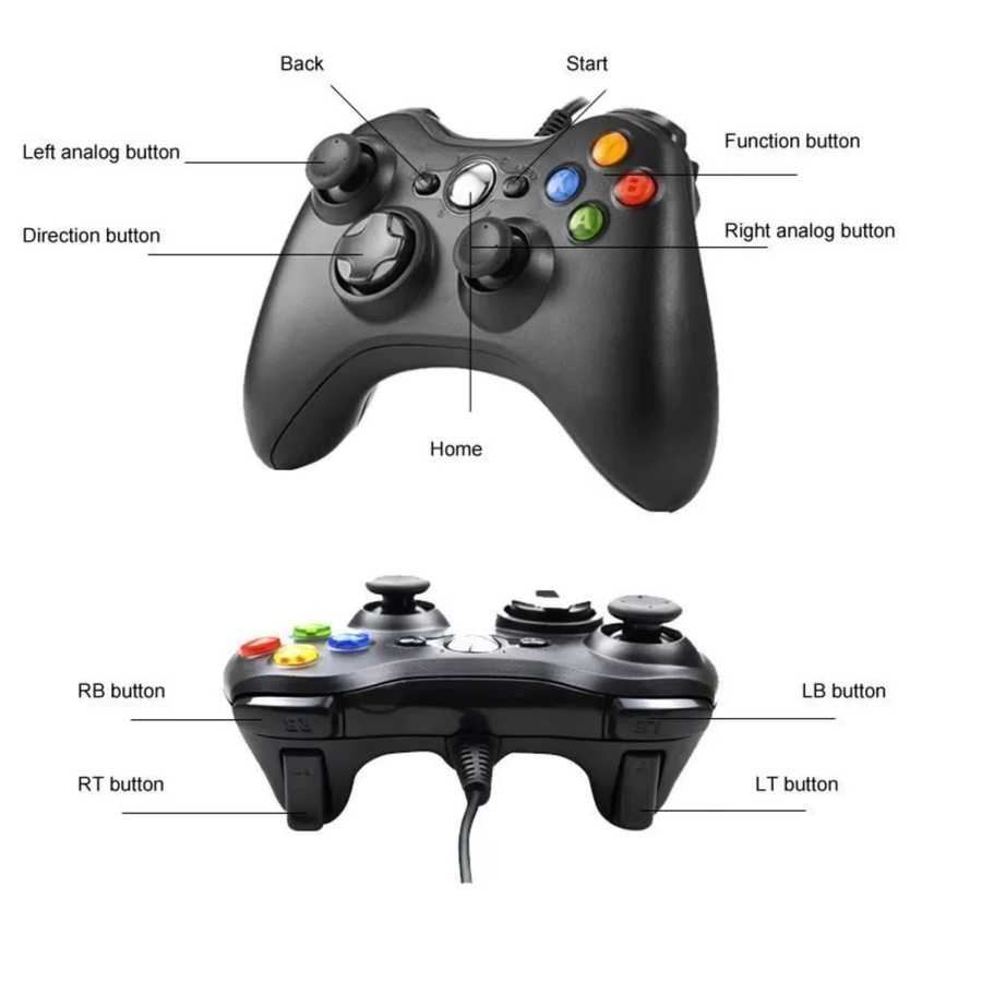 GAMROMBO Game Controller für Xbox 360, Slim und Windows 7/8/10, kabelloses Bluetooth Gamepad mit Dual Vibration und Joystick in Schwarz oder Weiß - Bild 6