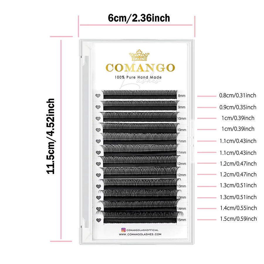 CoMango Eyelash Extension Single & Mix, 8-15mm, Natural - Bild 2