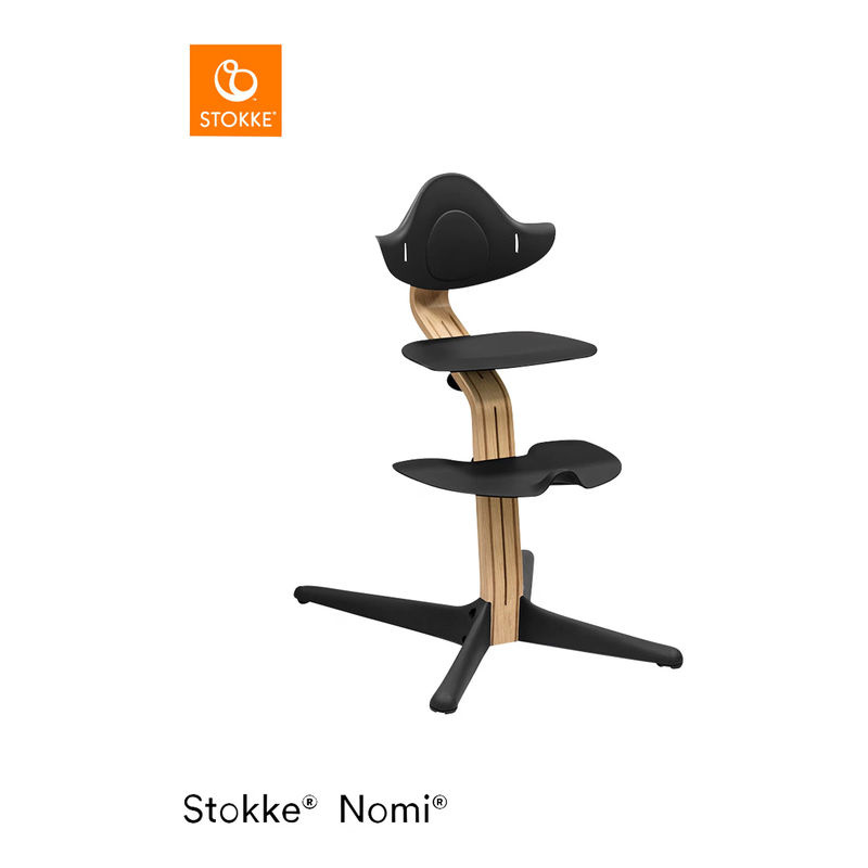 Stokke Nomi Bundle Hochstuhl Eiche mit Babyset und schwarzem Zubehör - Bild 3