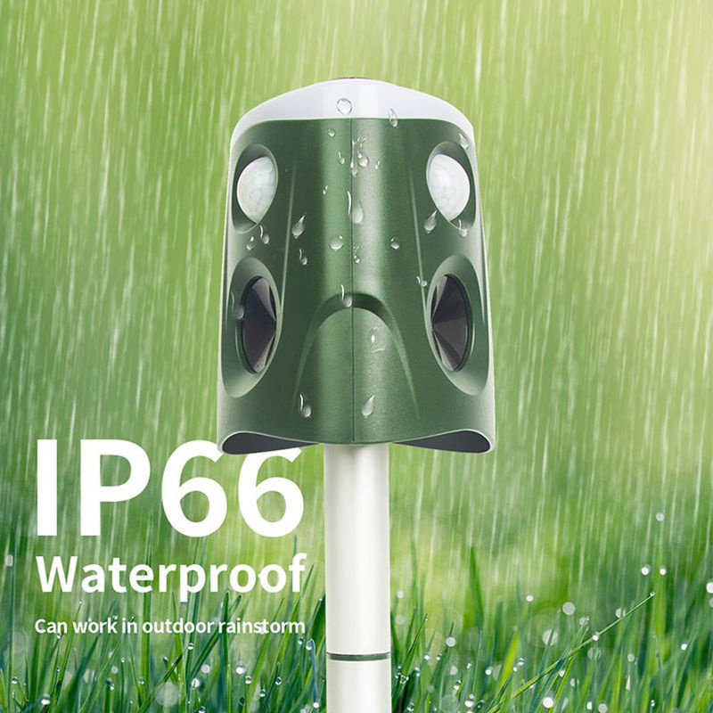 TOMTOP JMS Solar-Tierabwehr mit 360 Grad Ultraschall, wasserdicht mit PIR-Sensor und 4 Betriebsmodi, grün - Bild 2