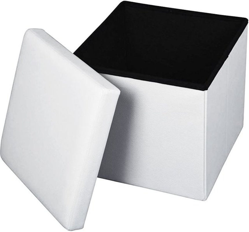 ECHTWERK Sitzwürfel StoreCube aus Kunstleder in Weiß, B/T/H: 38 x 38 x 38 cm - Bild 2