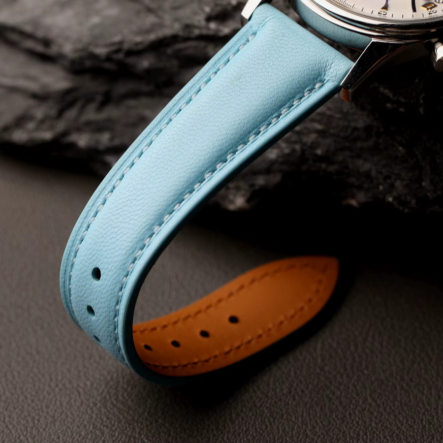 Raystray Uhrenarmband Ziegenleder, blau, Herren, Vintage - Bild 2